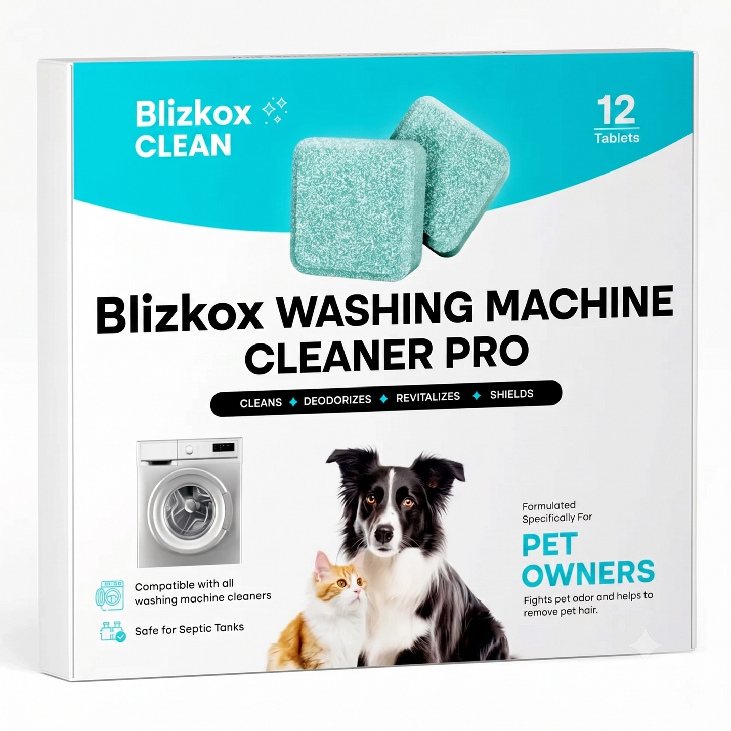 🔥Buy 1 Get 1 Free🔥Blizkox Washing Machine Cleaner Tablets（12 pack）