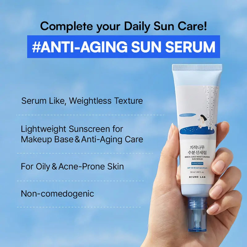 🔥LAST DAY Buy 1 Get 1 Free🔥Jaxvolt Birch Juice Sun Serum SPF 50 – Lightweight Hydration & Anti-Aging Care