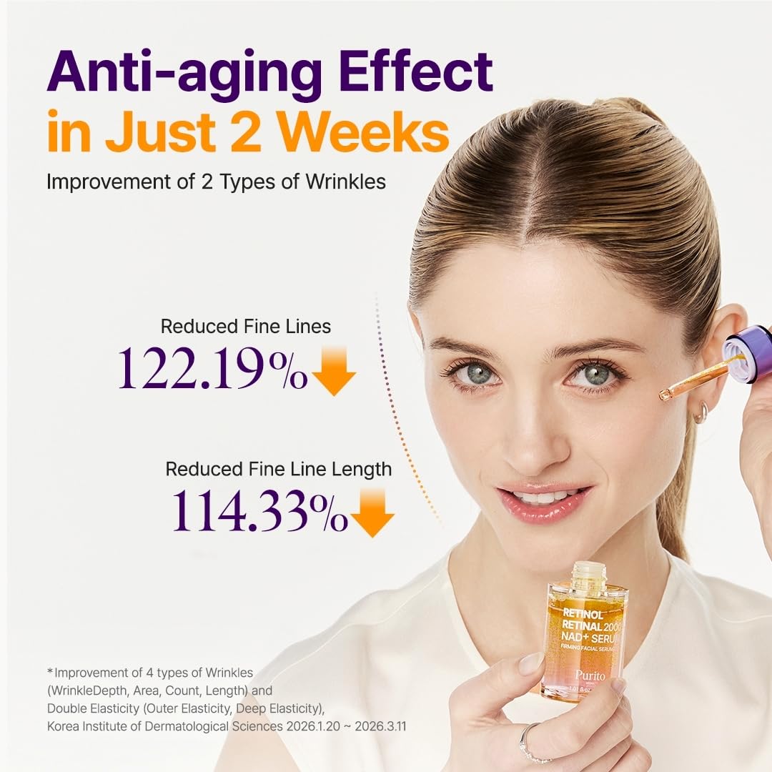 Anti-aging effect in just two weeks with reduced fine line claim graphic
