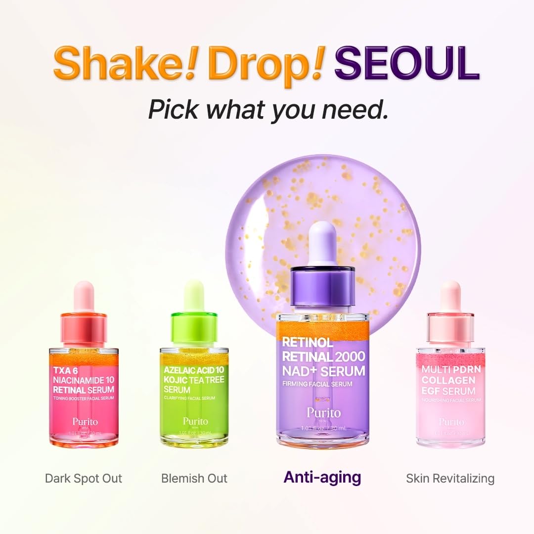 Purito serum family with anti-aging serum selected