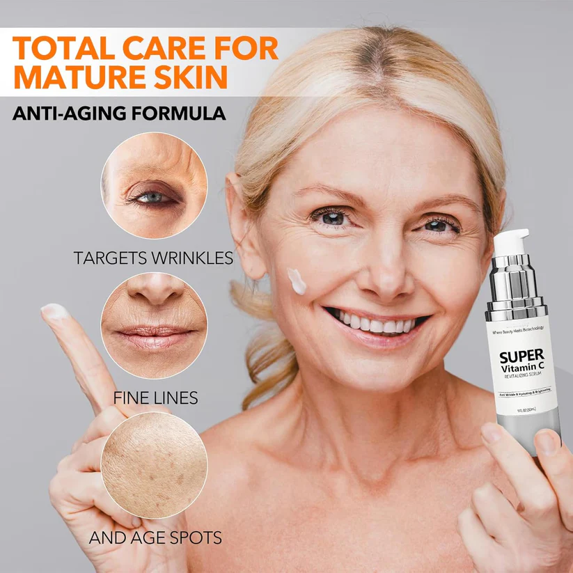 Vaxflite Super C Serum for Mature Skin - All-in-One Vitamin Formula Hydrates
