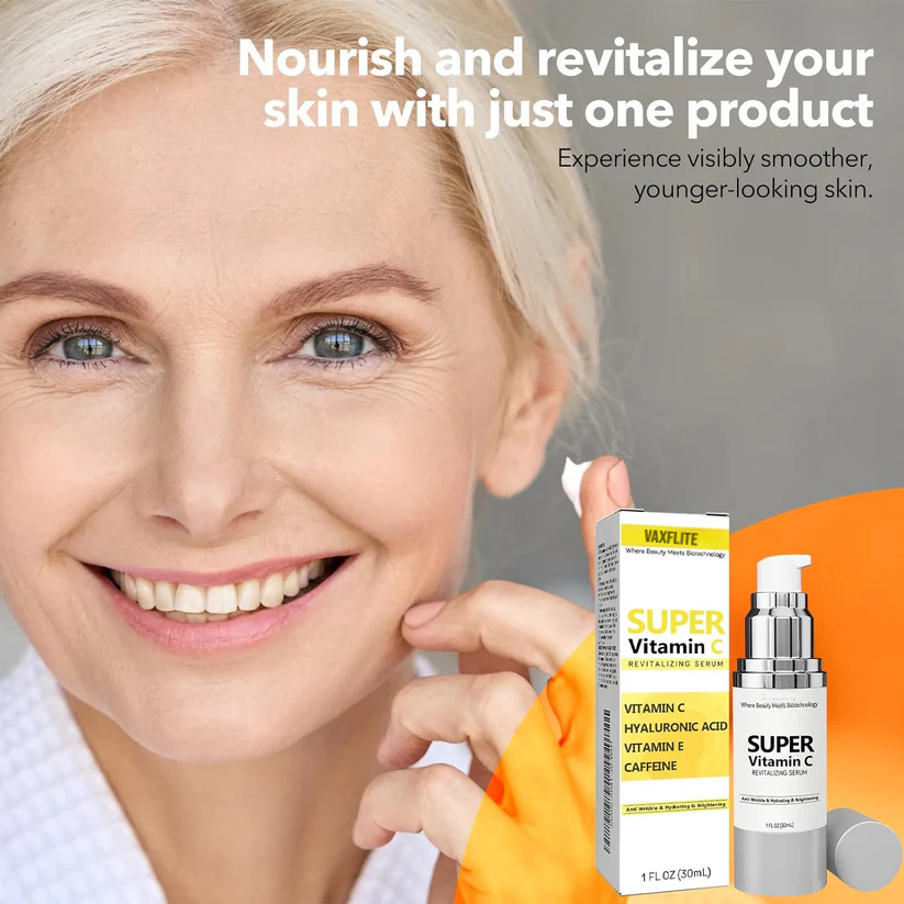 Vaxflite Super C Serum for Mature Skin - All-in-One Vitamin Formula Hydrates